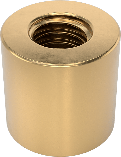 Kılavuz Vida için M10 x 2 mm Dişli Hassas Yuvarlak Somun — M10, 2 mm, 3⁄4"