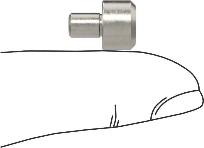 Presle Takılan Yerleştirme ve Destek Düğmesi, Paslanmaz Çelik, 3/8" Çap, 1/4" Uzunluk