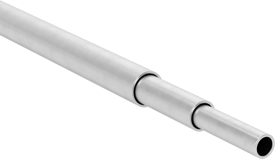 Mimari 6063 Alüminyum Yuvarlak Boru, Teleskopik, 0.038" Duvar Kalınlığı, 3/8" Dış Çap