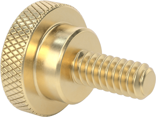 Pirinç Yükseltilmiş Tırtıllı Başlı El Vidası, 4-40 Diş Boyutu, 1/4" Uzunluk