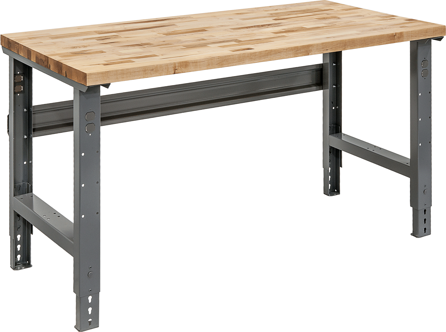 Ayarlanabilir Yükseklikte Tezgah, 60" Genişlik x 30" Derinlik Toplam, Akçaağaç Üst