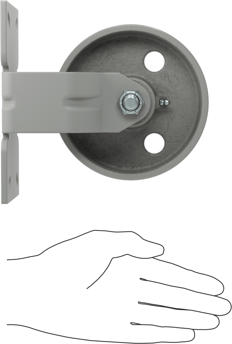 6-1/4" x 4-1/2" Plakalı Yüksek Kapasiteli Mauler Tekerlek, 5" Çaplı Metal Tekerlekli Sert