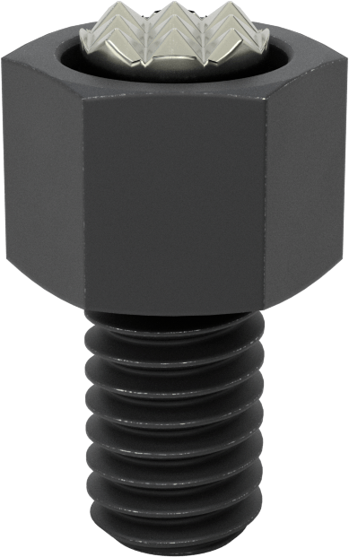 Döner Uçlu Tutucu Vida, Ekstra İnce Tırtıklı, 5/16"-18 Diş Boyutu, 1/2" Diş Uzunluğu