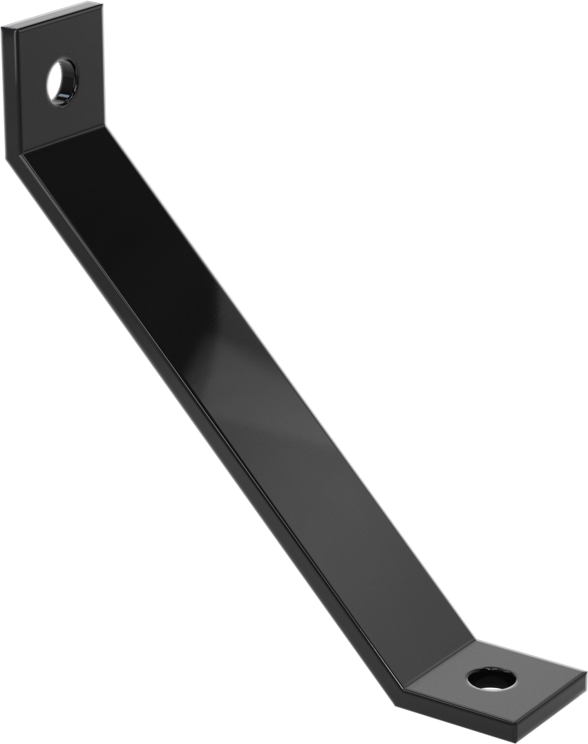 Strut Kanalı Destek, Siyah Toz Boyalı Çelik, 8" Uzunluk x 1-5/8" Uzunluk