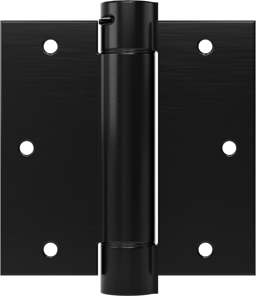 Gömme Montaj Şablonu Giriş Kapısı Yaylı Menteşe, Kare, Boyalı Çelik, 1-3/8" Kalınlığında Kapı, 3-1/2" x 1-3/4" Yaprak