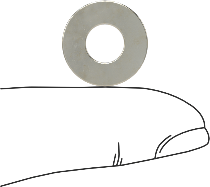 Pirinç SAE Pul, Nikel Kaplı, 1/4" Vida Boyutu için, 0.281" İç Çap, 0.625" Dış Çap