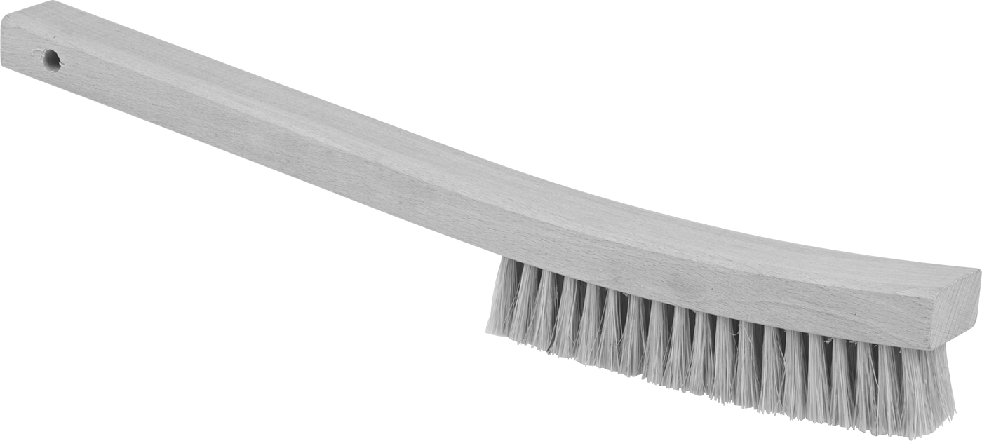 3/4" Genişlikte Domuz Kılı El Fırçası, 13-3/4" Toplam Uzunluk — Animal Hair, Hog Hair, Ahşap, 5 3⁄8"