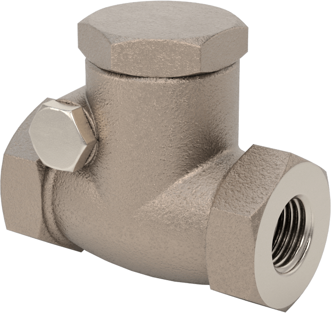 Yüksek Akışlı Dişli Çekvalf, Bronz Gövde, 1/4 NPT Dişi, 125 Basınç Sınıfı