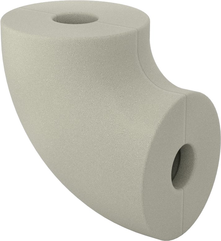 Poliizosiyanürat Köpük Boru Yalıtım Dirseği, Dirsek, 1" Kalınlığında Duvar, 7/8" İç Çap