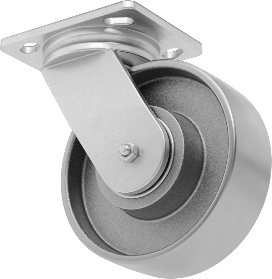 5" x 4" Montaj Plakalı Yüksek Kapasiteli Spartan Tekerlek, 6 inç Çapında Çelik Tekerlekli Döner Tekerlek