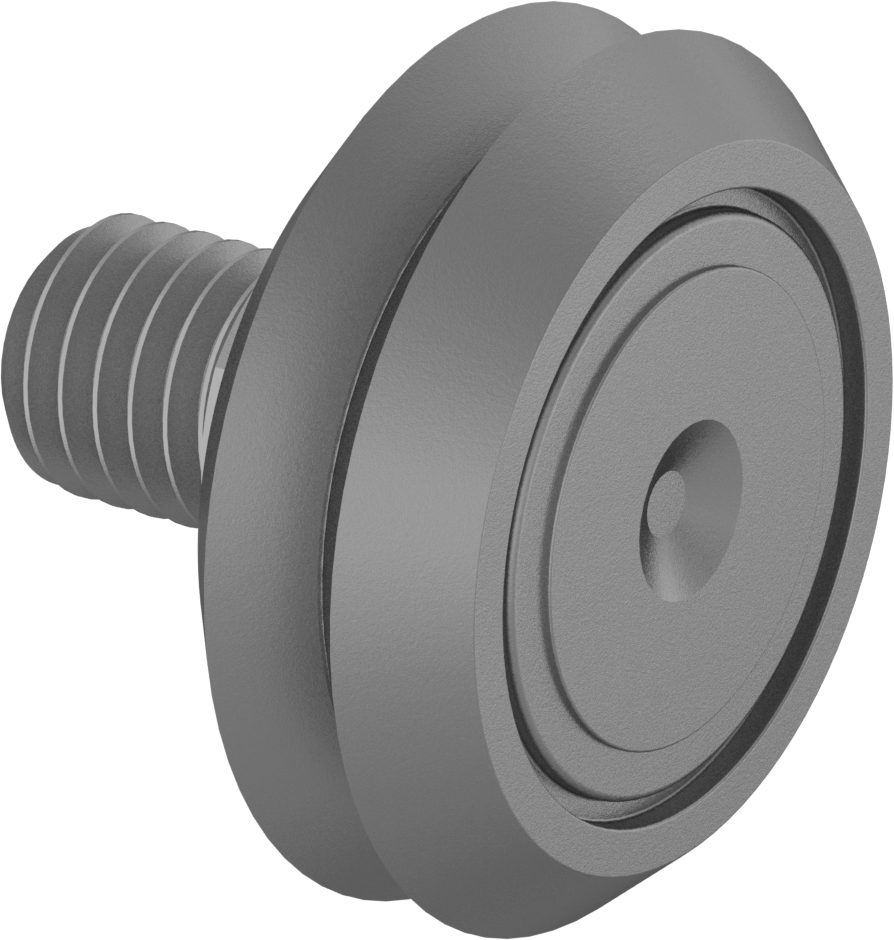 Dişli V-Oluklu Ray Makarası, Çelik, 31 mm Makara Çapı — V, 31 mm, Kombine Radyal ve Eksenel, Radyal, İtme