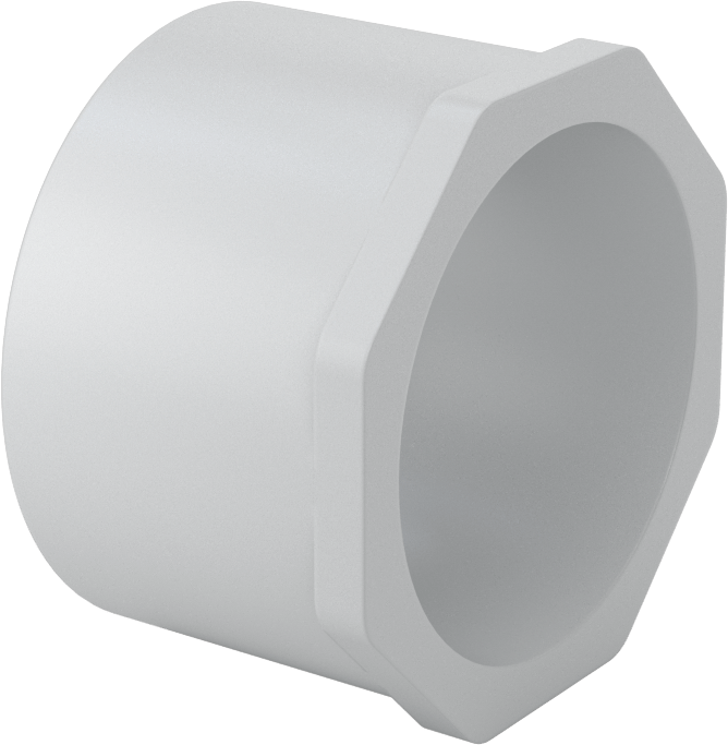 Sert PVC Kanal için 2-1/2 Erkek x 2 Dişi Anma Ölçüsü Adaptör — Konektör, Redüktör, Plastic, PVC, Düz