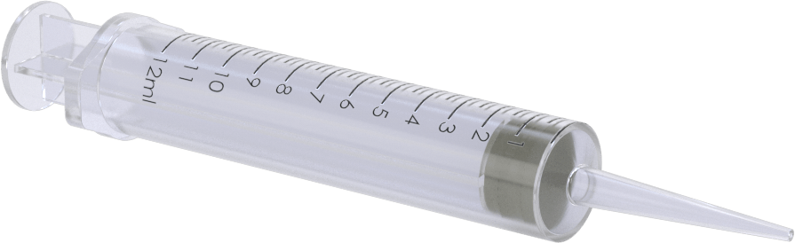 Plastik Şırınga, Konik Uçlu, Şeffaf, 12 ml Kapasite