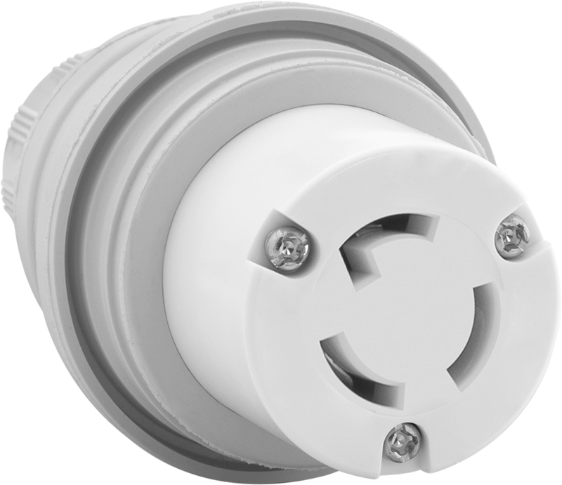 Yıkanabilir Döner Kilit Konektörü, Topraklı Üç Yuvalı Soket, NEMA L5-15 — L5-15, 125V AC, Aşındırıcı, Tozlu, Yağlı, Dış Mekan, Dalgıç, Yı…