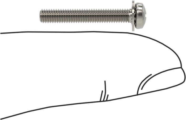 Paslanmaz Çelik Silindir Başlı Vidalar, İç Dişli Pul, M3 x 0.5 mm Dişli, 20 mm Uzunluk