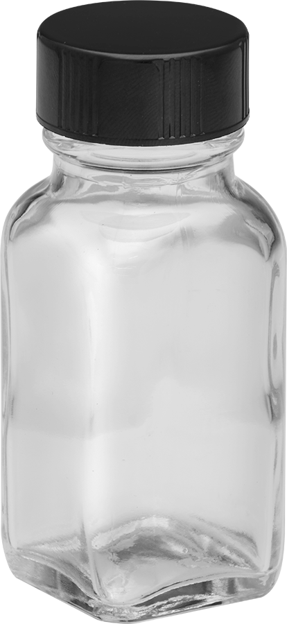 Kare Cam Kavanoz, Kare 1 FL oz/30 ml Kapasite — Glass, Soda-Lime Glass, Şeffaf, -
