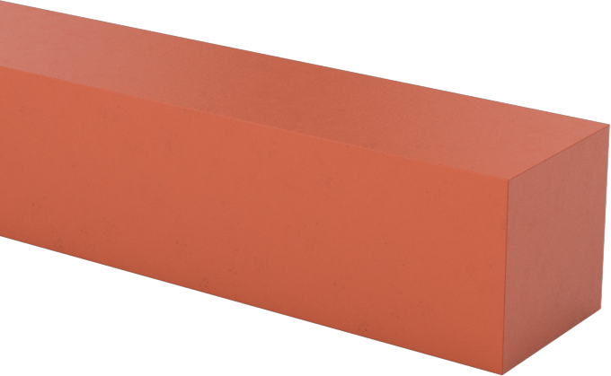 Yüksek Sıcaklık Silikon Kauçuk Çubuk, Kare, 1/4" Kalınlık, 1/4" Genişlik