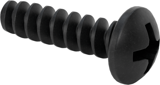 Phillips Yuvarlak Başlı Diş Açıcı Vidalar, Plastik için, Siyah Oksit Çelik, 3 Boyutu, 3/8" Uzunluk