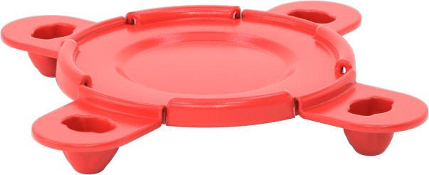 Takmalı Kapak, Boyut 1-1/2 Boru Flanşı için — Kırmızı, Plastic, Polyethylene, Çıtçıtlı