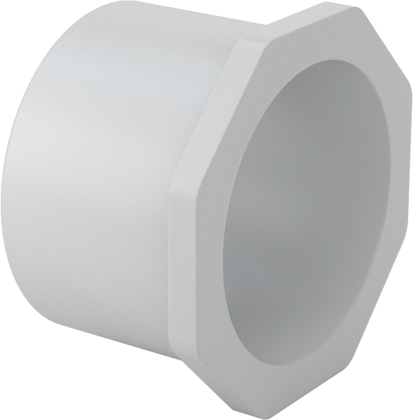 Sert PVC Kanal için 1-1/2 Erkek x 1-1/4 Dişi Anma Ölçüsü Adaptörü — Konektör, Redüktör, Plastic, PVC, Düz