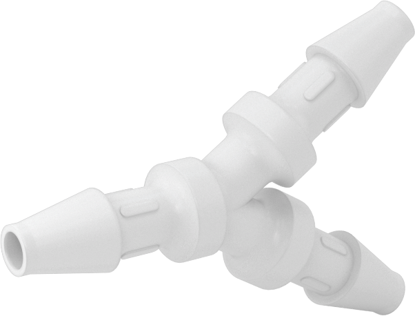 Gıda ve İçecek için Süper Akışlı Tırnaklı Bağlantı Elemanı, 1/8" İç Çaplı Boru için Plastik Y Konektörü