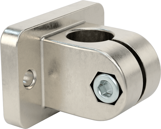 Ağır Hizmet Tipi Kelepçeli Çerçeve, 16 mm Dış Çaplı Ray için Ofset Desteği, Alüminyum — 16 mm, Yuvarlak, Alüminyum