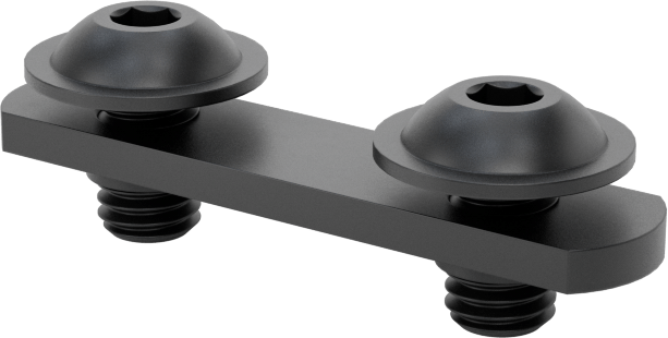 T-Yivli Çerçeve, Uç Beslemeli Çift Somun ve M5 Flanşlı Düğme Başlı Vida, 20 mm Ray — Çift, 20 mm, 40 mm, M5