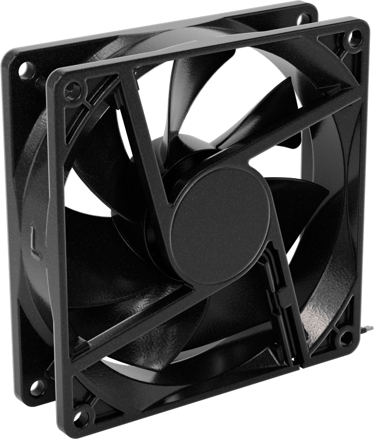 Dalgıç DC Ekipman Soğutma Fanı, Kare, 12V DC, 3.62" Yükseklik x 3.62" Genişlik x 0.98" Derinlik Toplam