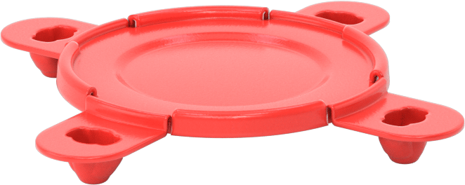 Takmalı Kapak, 2-1/2 Boyutlu Boru Flanşı için — Kırmızı, Plastic, Polyethylene, Çıtçıtlı