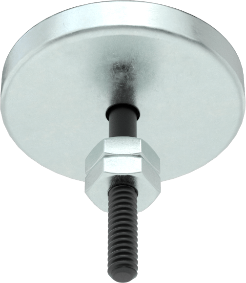 Kapalı Seramik Mıknatıs, Dişsiz Delik, Çinko Kaplı Çelik Kasa, 3/16" Kalınlık, 1-15/64" Dış Çap