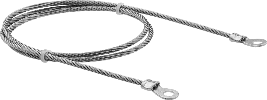 Bağlantı ve Topraklama Kelepçesi, 3' Yalıtımsız Kablolu, Halka Terminal Bağlantıları — 3 ft., Yapıştırma, Topraklama, 2