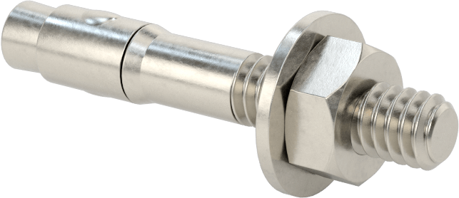 Beton için 316 Paslanmaz Çelik Kamalı Dübel, 1/4" Çap, 1-3/4" Uzunluk