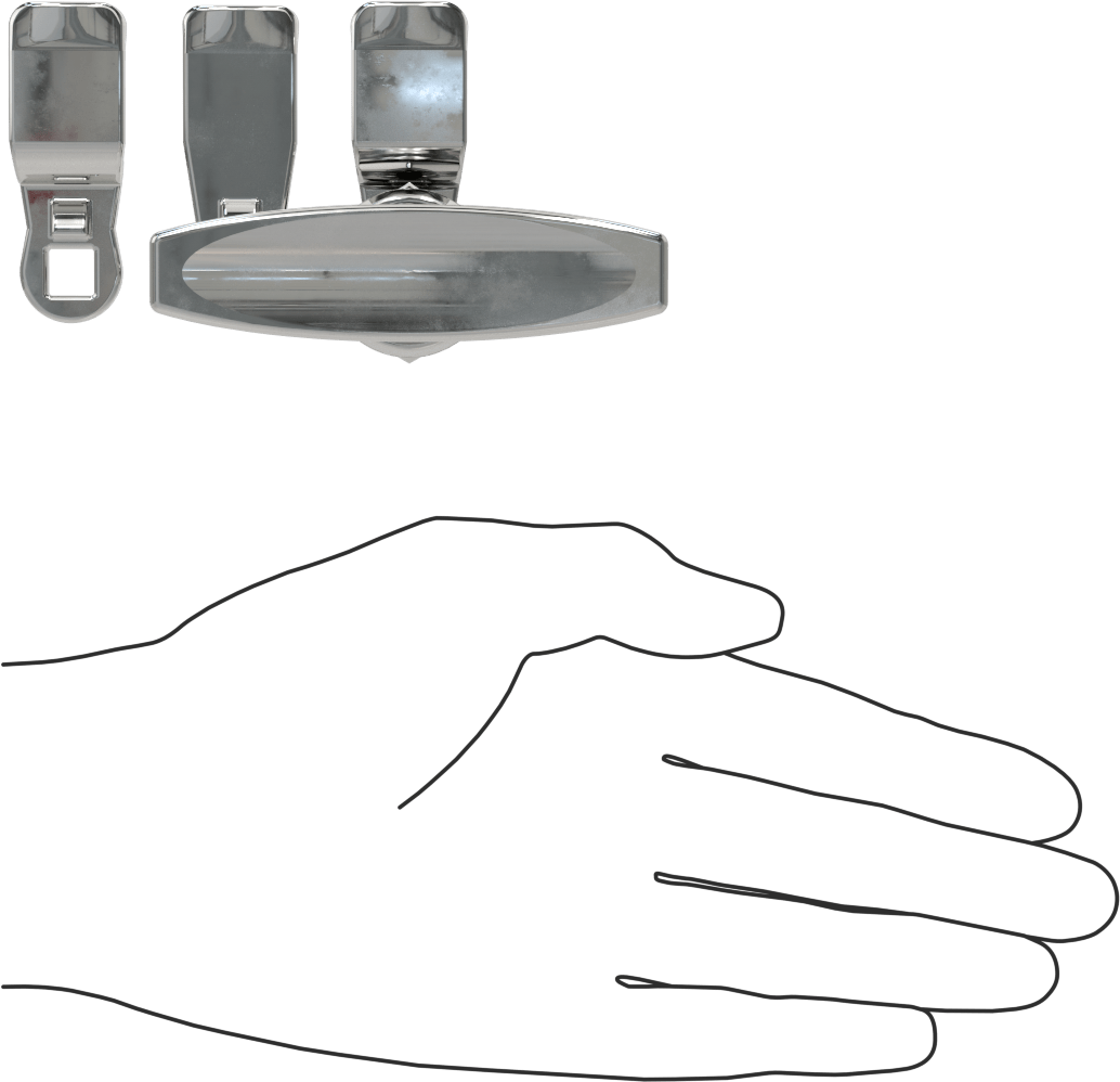 T-Kolu Kam Mandalı, Krom Kaplı Çelik, 1/8", 3/8" ve 11/16" Kilitleme Mesafesi