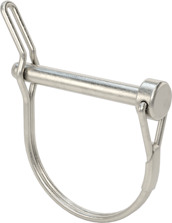 Tel Tutuculu 18-8 Paslanmaz Çelik Çatal Pim, Halkalı ve Tırnaklı Yuvarlak, 1/4" Çap, 1-3/4" Kullanılabilir Uzunluk — 1⁄4", 1 3⁄4", Yuvarlak
