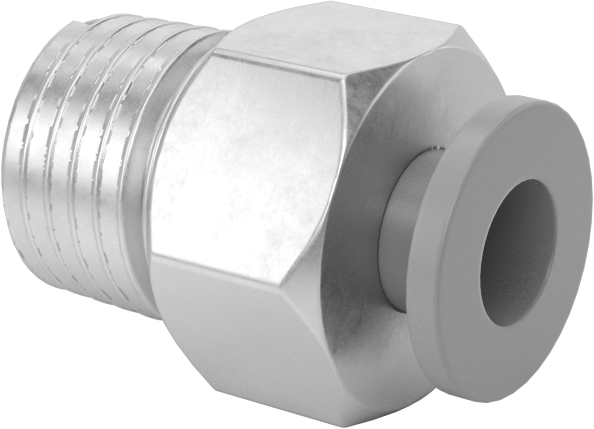 Bas-Bağlan Pirinç Gövde Delikli Vana, 1/4 NPT Erkek, 1/4" Boru Dış Çapı için, 0.016 inç Çap — Hava, Yağ, Su, 0.016", Pirinç