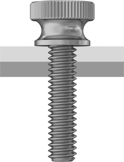 Pirinç Genişletilmiş Yaka Tırtıllı Başlı Parmak Vidaları, 6-32 Diş Boyutu, 1/4" Uzunluk
