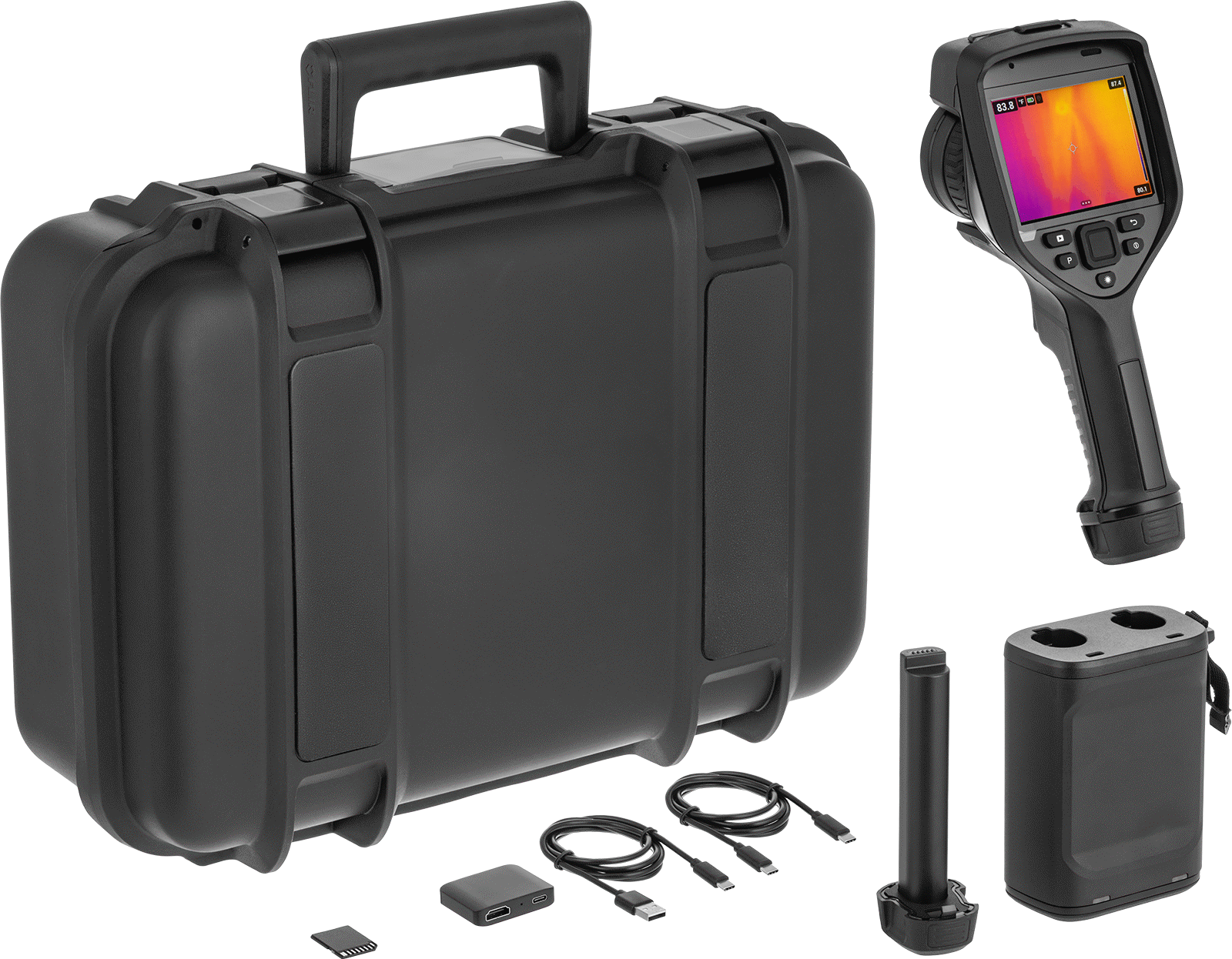 Termal Görüntüleme Kamerası, NIST Sertifikalı, Ayarlanabilir Emisivite, -4° ila 1200°F — 1,200° F, USB, USB-C, 320 × 240