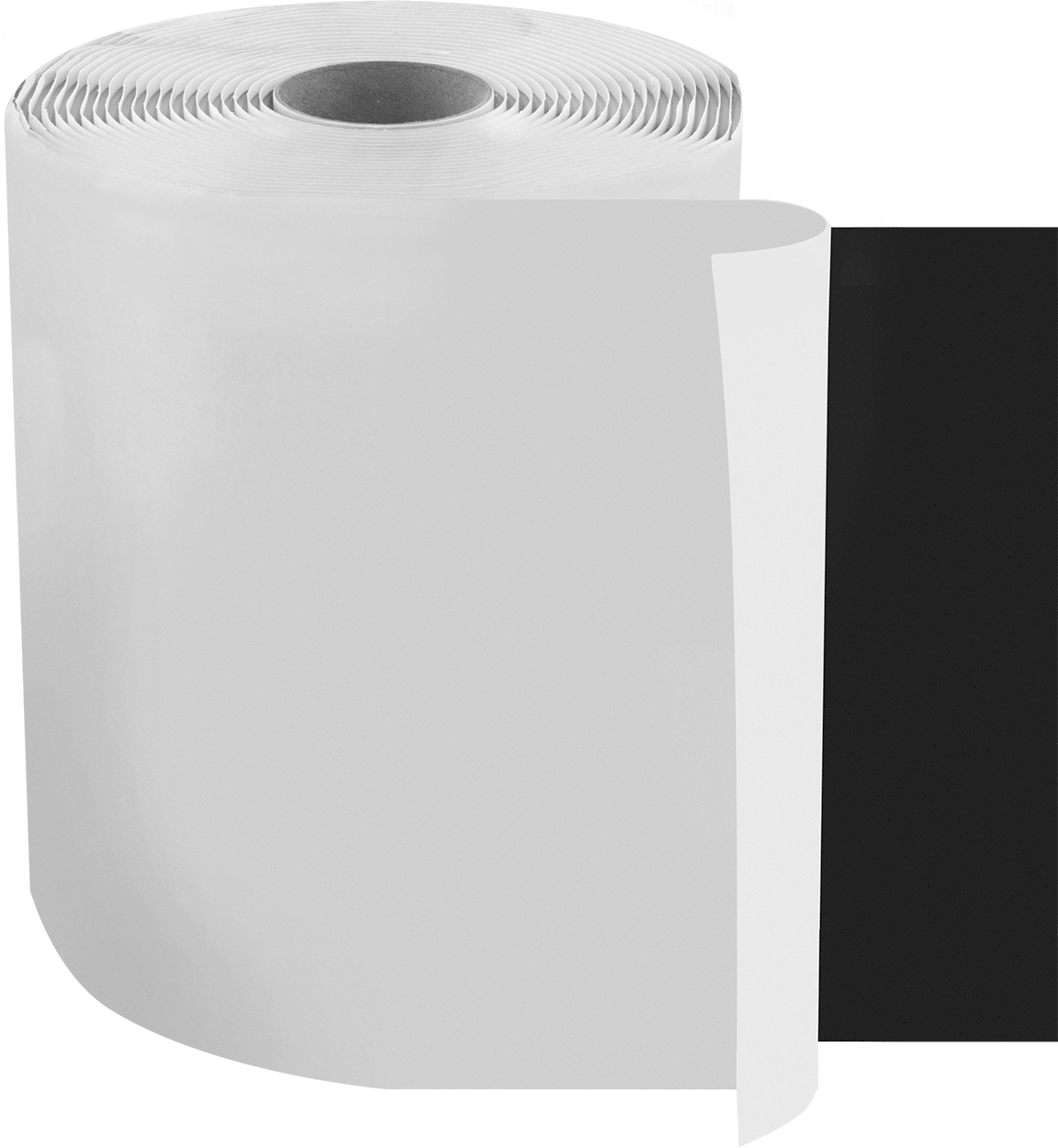 Kauçuk Sızdırmazlık Bandı, Butil Kauçuk, 8" Genişlik, 25 Fit Uzunluk — 8", Siyah, Butyl, Rubber