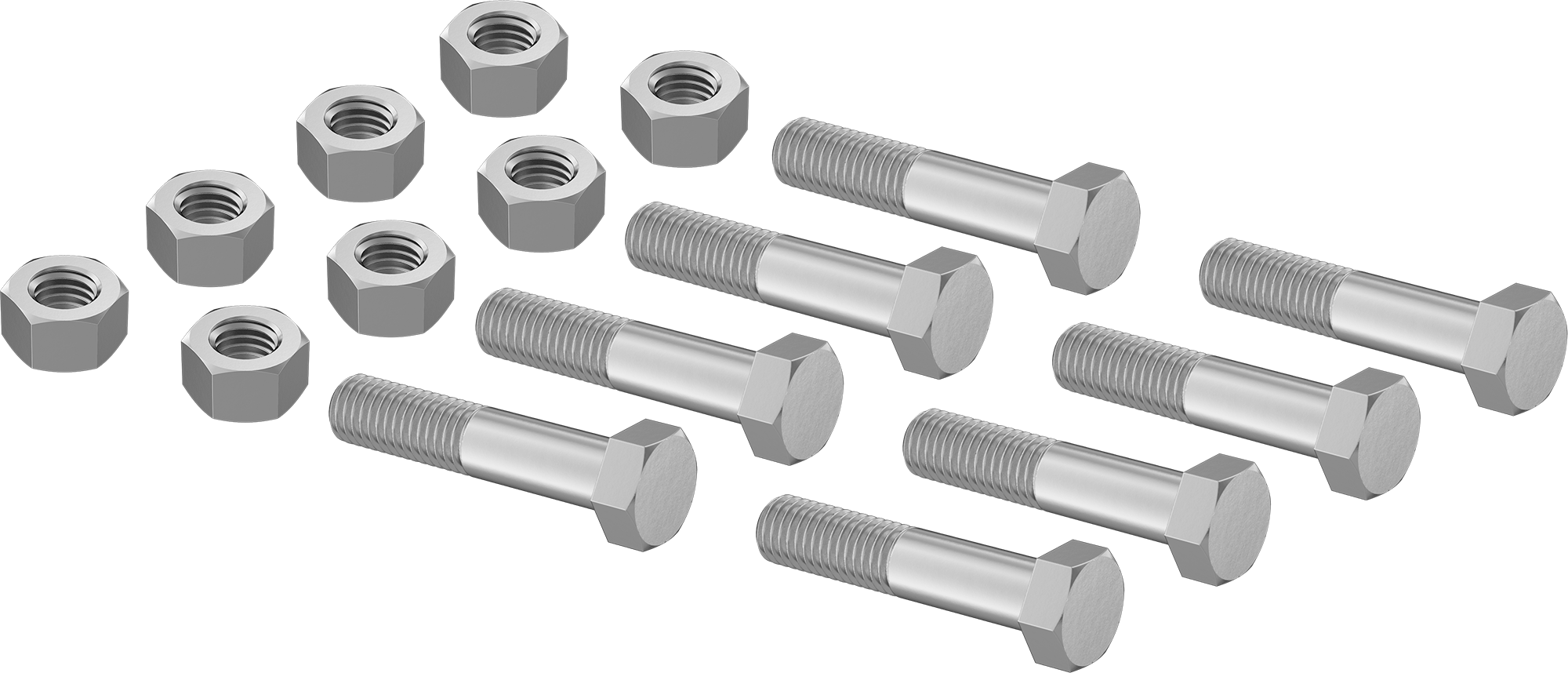 Boru Flanşları için Altıgen Vida ve Somun Kiti, 18-8 Paslanmaz Çelik, Sınıf 300, 3/4"-10 Diş, 3 Boru Boyutu için — 18-8 Stainless Steel,…