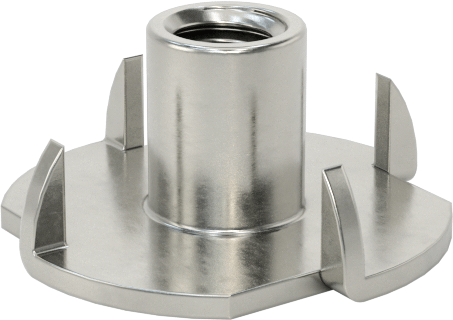 Ahşap için 316 Paslanmaz Çelik T Somun Ek Parçaları, M4 x 0.7 mm Diş Boyutu, 7.100 mm Takılı Uzunluk