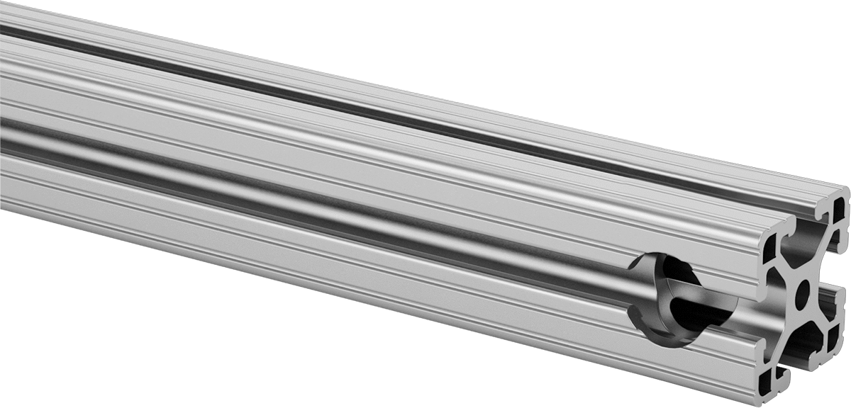 T-Yivli Çerçeve Rayı, Bir Uçta Delikli, Gümüş, 1" Yükseklik x 1" Genişlik
