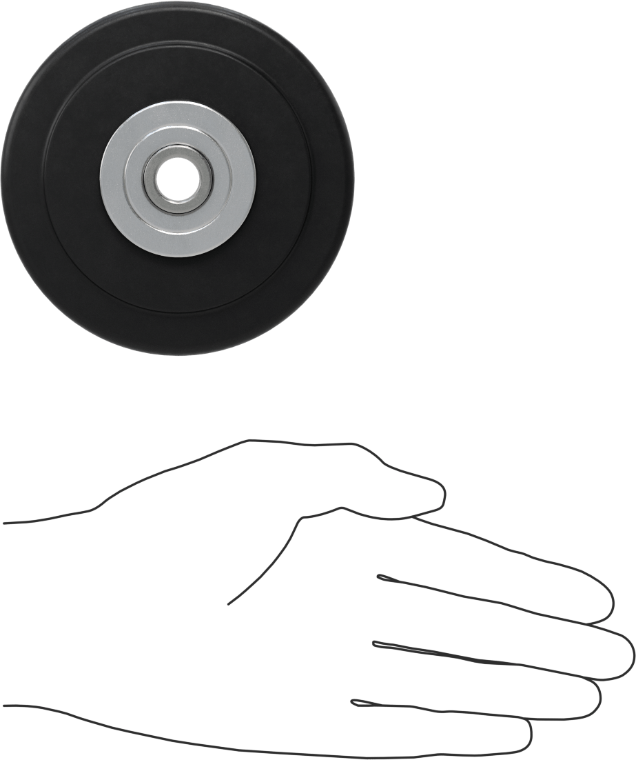 Yağa Dayanıklı Kauçuk Tekerlek, Çekirdek Üzerinde Diş, 4" Çap x 1-1/2" Genişlik, 1/2" Aks için