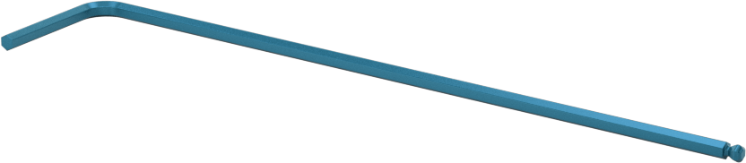 Alaşımlı Çelik Açılı Tahrikli Top Uçlu Altıgen L Anahtarı, Mavi Boyalı, 1.5 mm Tahrik Boyutu, 3-1/16" Toplam Uzunluk