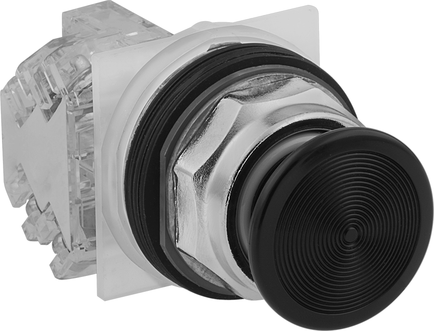 30 mm Panel Montajlı Anahtar, Premium, Mantar Şeklinde Basma Düğmesi, SPST-NC, Kırmızı — 1 3⁄16", 30 mm, Kırmızı, Mantar