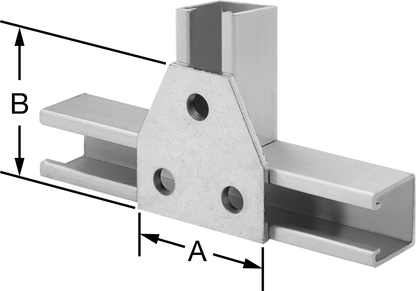 Strut Kanalı Braketi, T, 304 Paslanmaz Çelik, 1-7/8" Uzunluk
