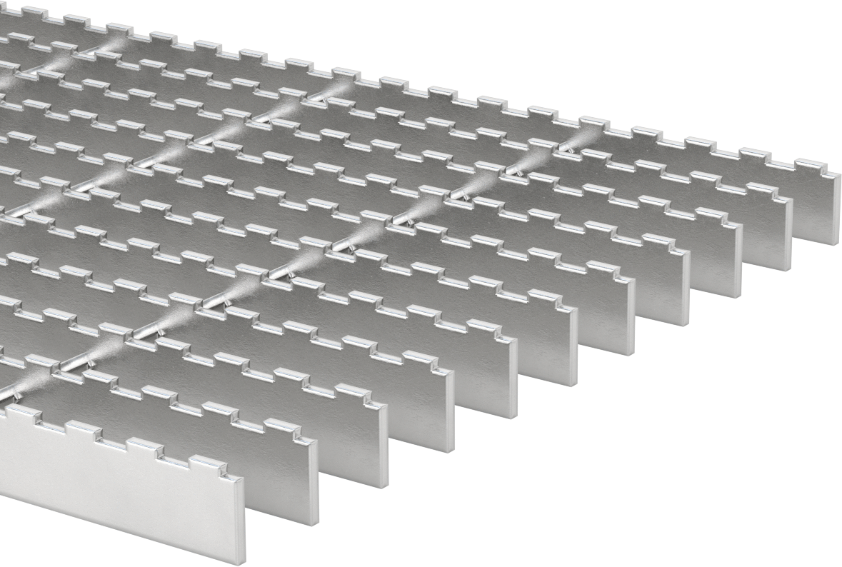Alüminyum Çubuk Izgara, Tırtıklı, 1" Yükseklik x 1/8" Genişlikli Taşıyıcı Lama