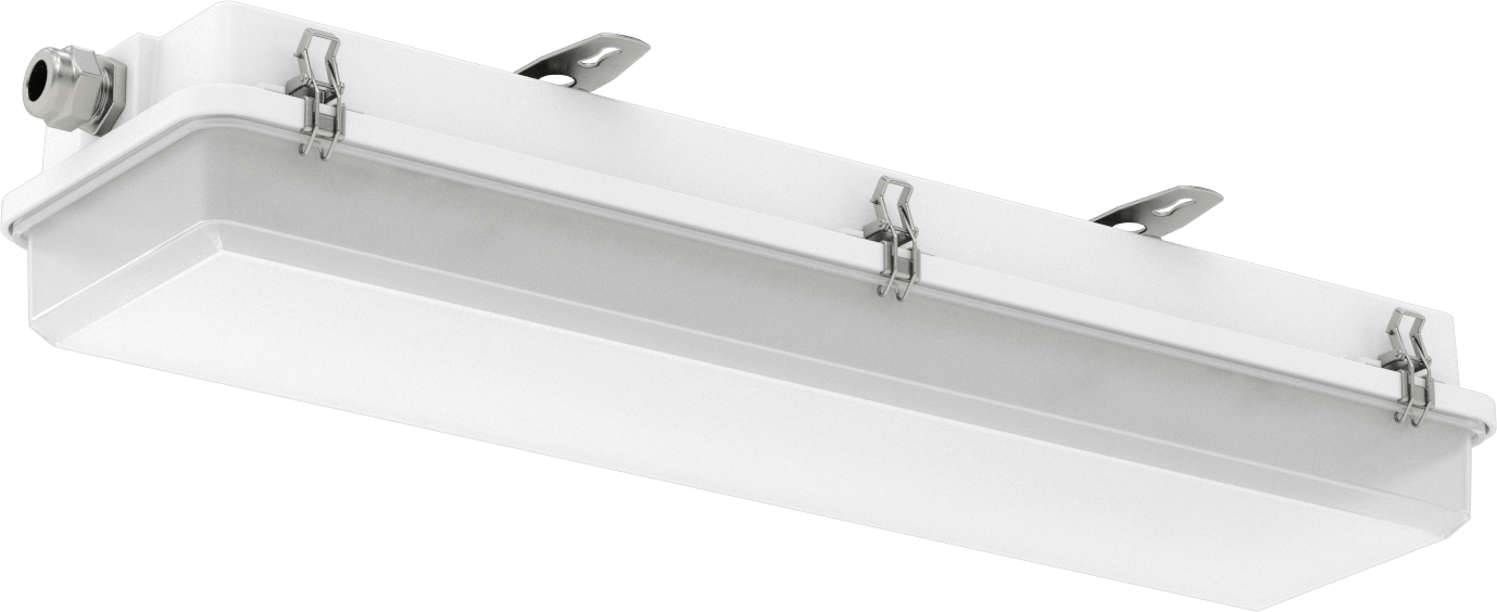 Dahili LED'li Yıkanabilir Tavan Işığı, ABD'de Üretilmiştir, 28-1/8" Uzunluk x 7-3/4" Genişlik x 4-7/8" Toplam Yükseklik