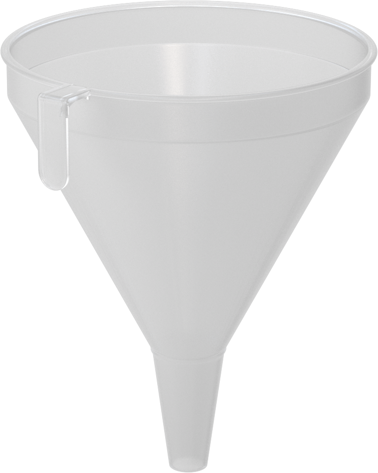 Kapalı Başlıklı Varil için Huni, 1-1/8 Galon Kapasite — 10 1⁄4", 2 1⁄16", Plastic, Polypropylene
