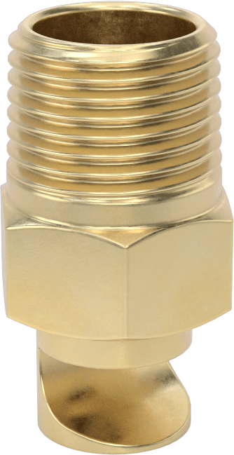 Ekstra Geniş Sapmalı Düz Püskürtme Memesi, Pirinç, 1/2 NPT Erkek, 5.7 gpm 20 PSI'da
