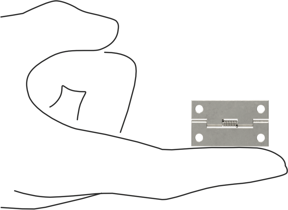 Yaylı Menteşe, Delikli, Kendinden Kapanan, 304 Paslanmaz Çelik, 1-1/4" x 3/8" Kapı Kanadı